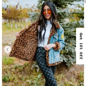 Forever Patched Trucker Jacket in Leopard Dressed in LaLa